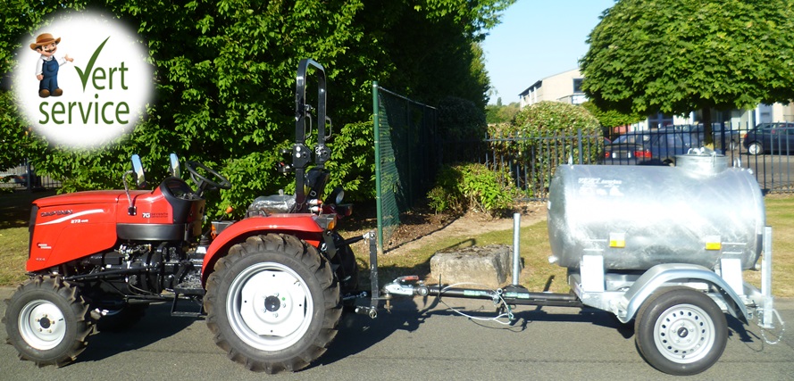 Tracteur Captain tonneau à eau galvanisé VertService